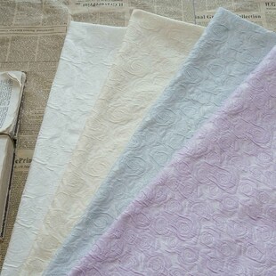 立体浮雕玫瑰优雅连衣裙洗漱化妆包色织面料浪漫小吊带提花装饰布