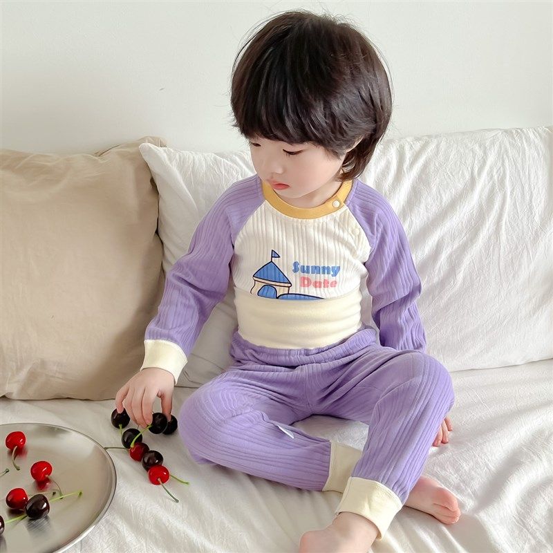 秋冬男童卡通纯棉高腰护肚内衣套装女童可爱全棉秋衣卫生裤儿童睡,童装/婴儿装/亲子装,家居服套装,淘宝优惠券,粉丝福利购,淘宝优惠卷