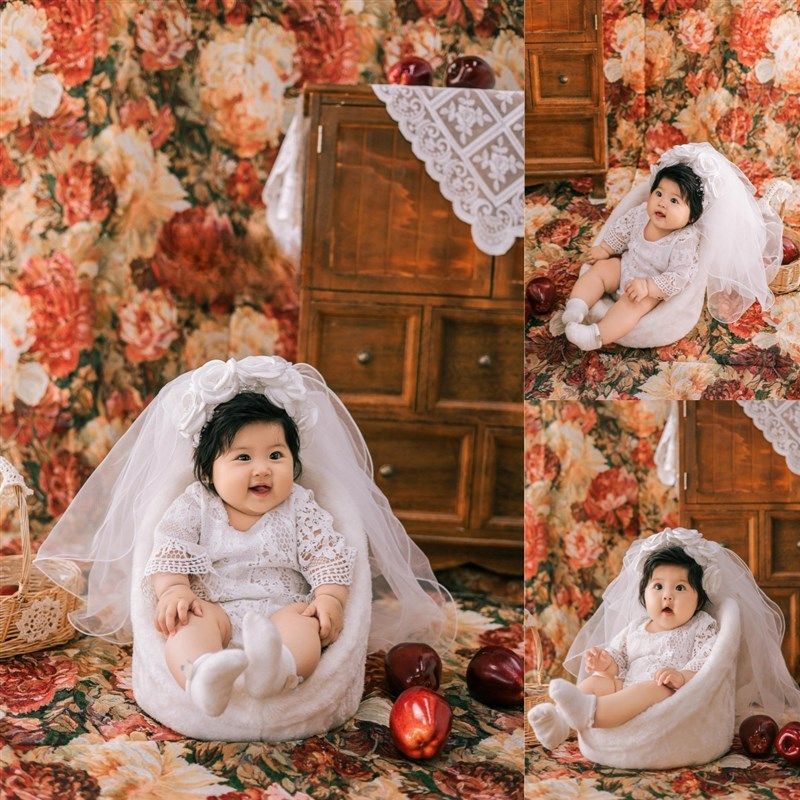 宝宝百天照周岁照拍照服装白色小婚纱头纱蕾丝哈衣婴儿拍摄道具,童装/婴儿装/亲子装,其它,淘宝优惠券,粉丝福利购,淘宝优惠卷