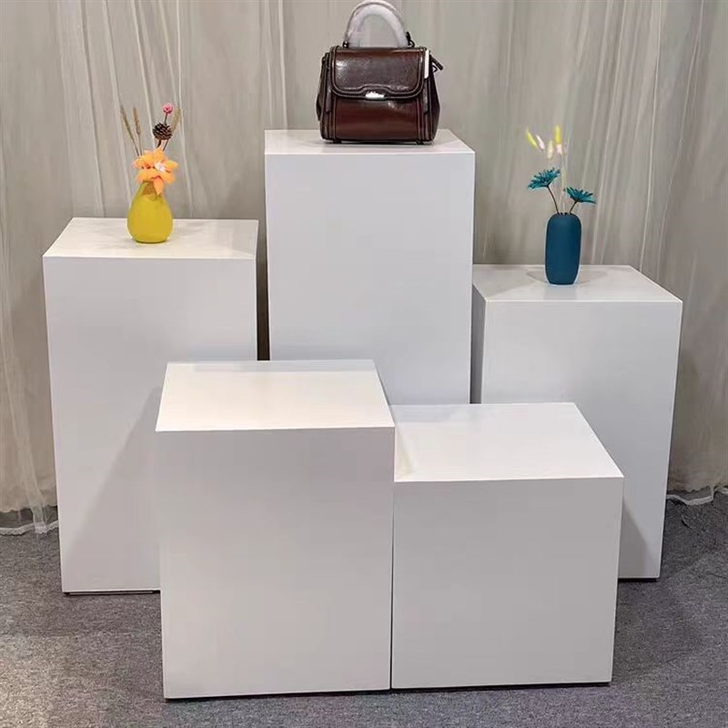 地台展示台橱窗长方体木制烤漆模特白色底座商业陈列展柜展会展台