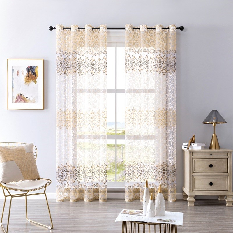 customized living room white curtains light-transparent