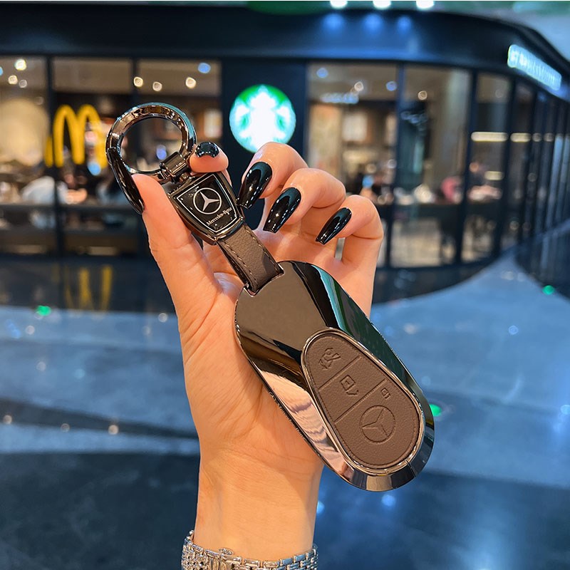 适用奔驰c260l钥匙套24款e300l/glc300l/s450l/s480新c级s级壳扣