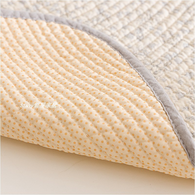 简约素边薄款透气椅子垫纯棉夹棉防滑餐桌椅垫机洗四季通用带绑绳