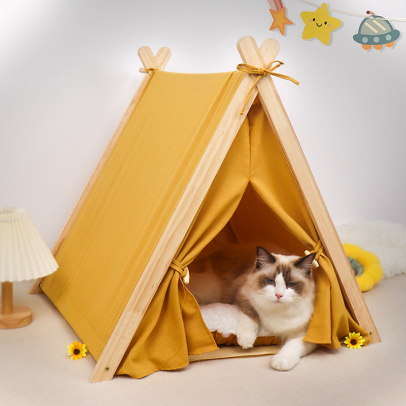 猫窝帐篷窝封闭式四季通用猫咪屋可拆洗狗窝实木猫咪床网红宠物窝