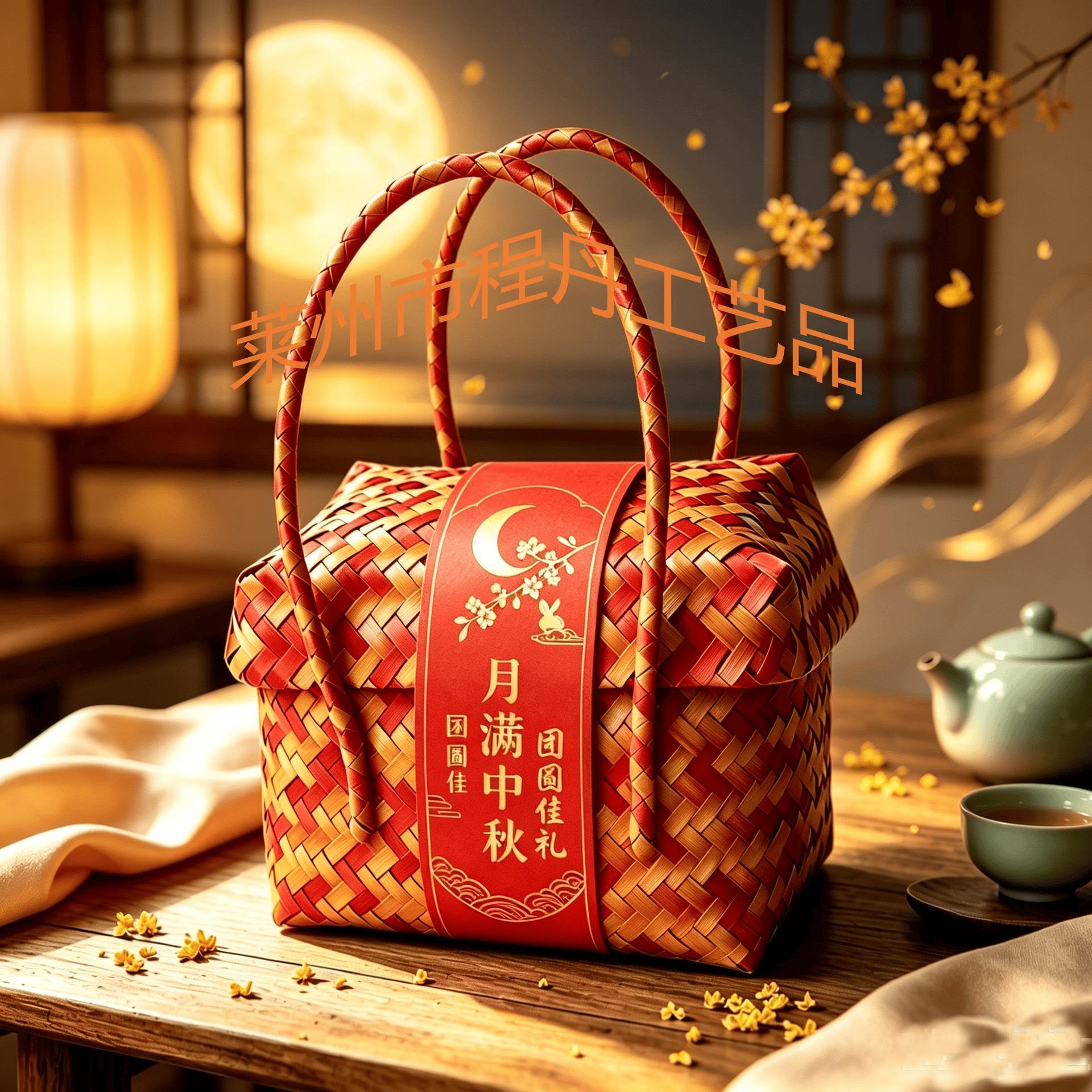 新款带盖手提蓝端午节粽子包装盒图片