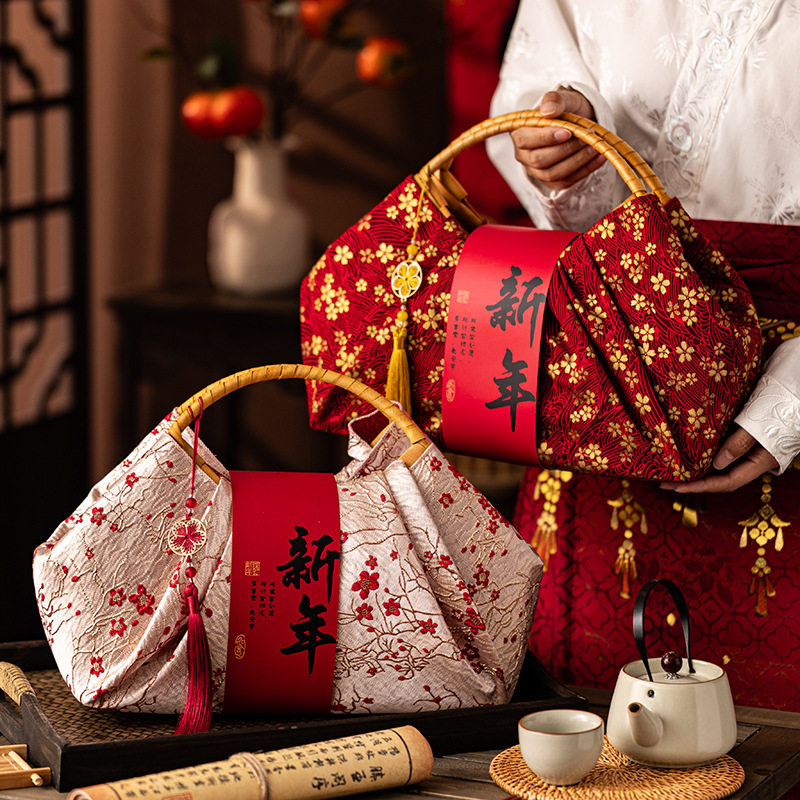 2026新年年货礼盒包装马年手提竹编篮烘焙饼干牛轧糖送礼礼品盒,收纳整理,其他收纳,淘宝优惠券,粉丝福利购,淘宝优惠卷
