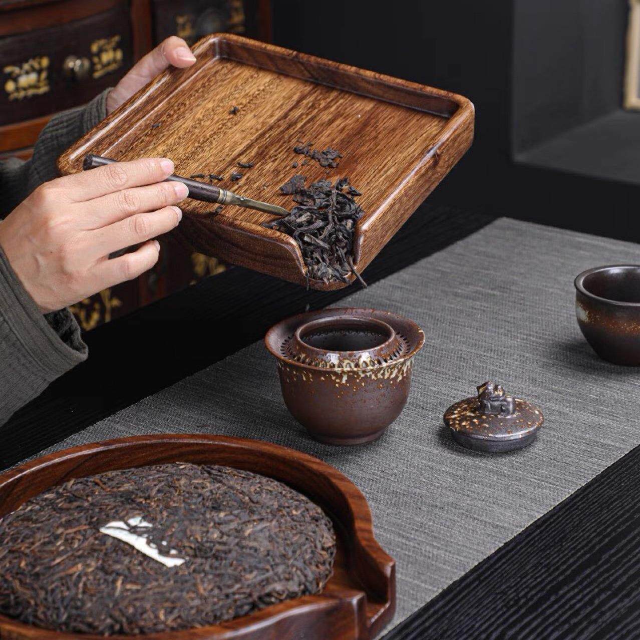 木质分茶盘原木方圆形方形果盘子