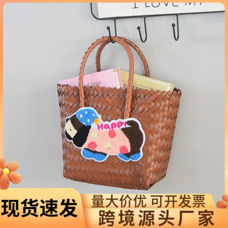 新款手工编织包菜篮子藤编手提包