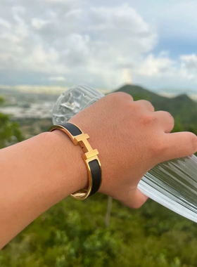 欧美新款珐琅手镯重工钛钢定制雾霾磨砂黑武士情侣手环男生礼物