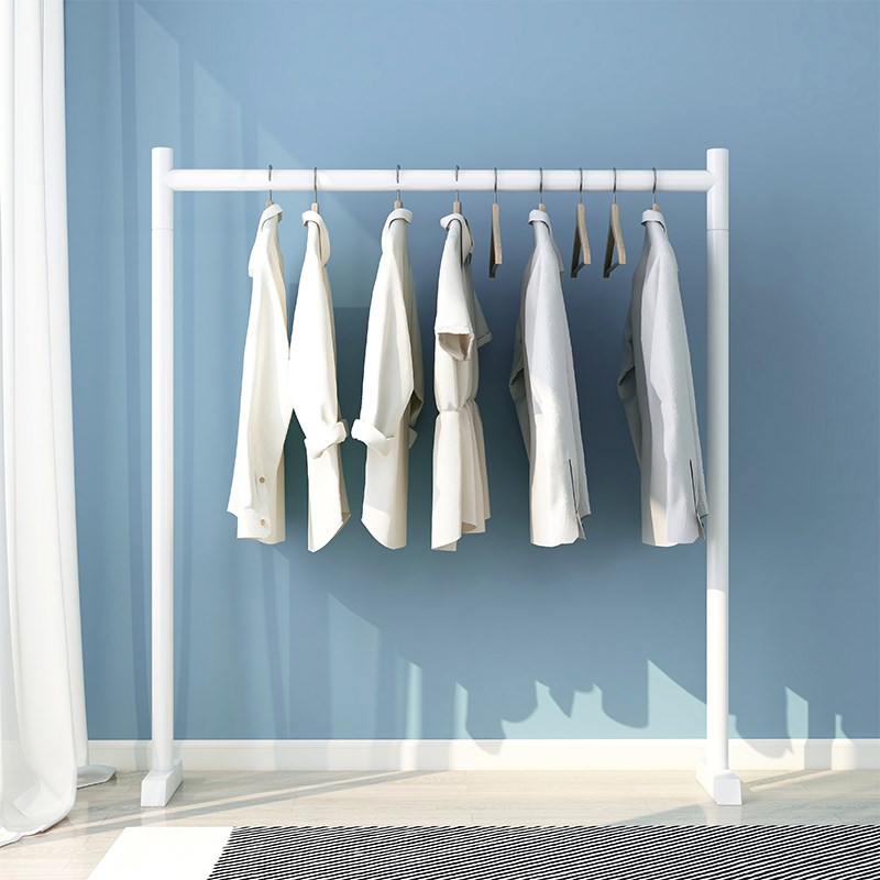家用不占空间极窄脚加粗挂衣架简易衣杆室内衣服架落地卧室晾衣架
