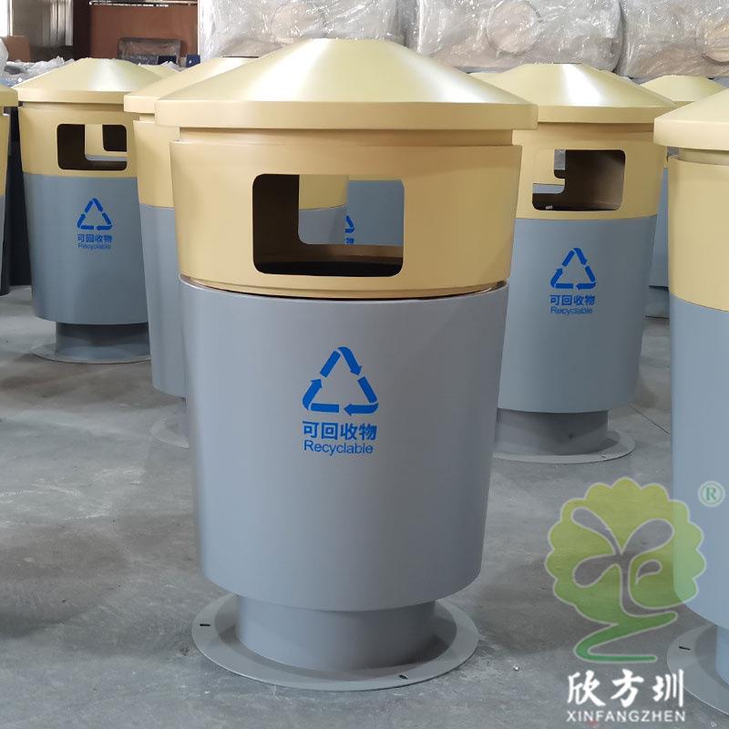 圆柱形投口不锈钢垃圾桶室外学校公园街道售楼部镂空果皮箱单筒