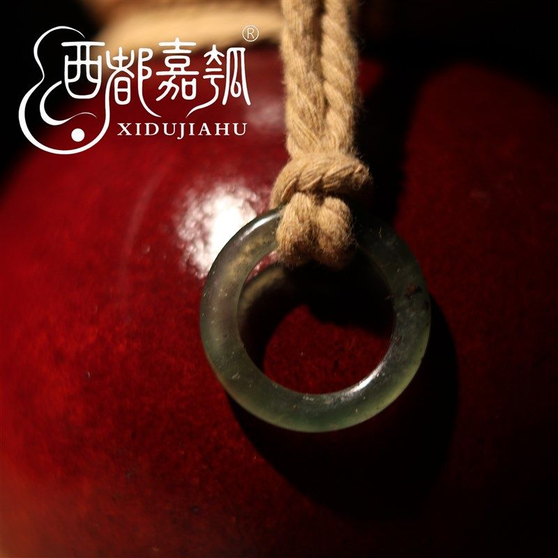 西都嘉瓠酒葫芦挂环天然玉石吊坠圆环平安扣手工打磨制作岫玉