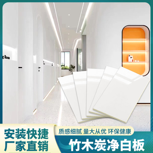 竹炭木纤维净白板镜装修碳岩板碳晶板护墙板木饰背景墙板