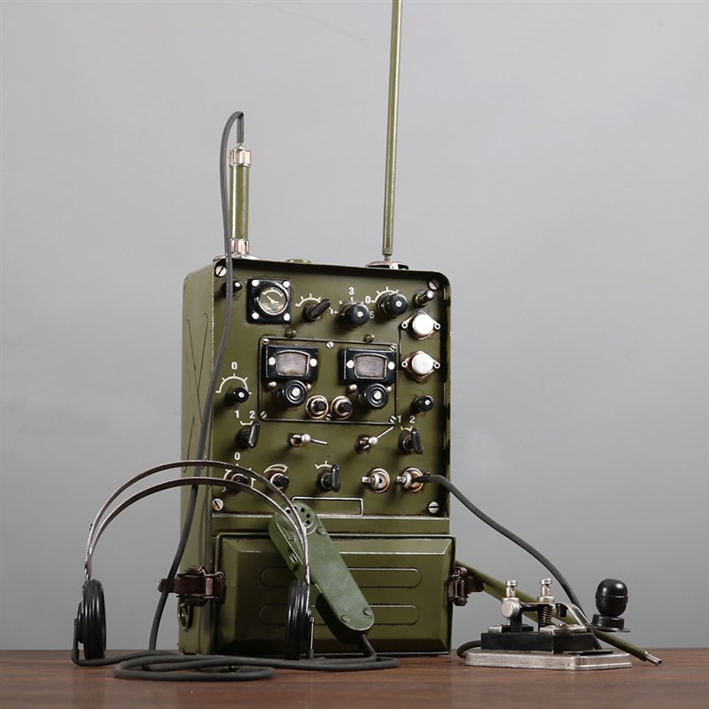 复古仿真电报机模型老式怀旧无线电台发报机打字机道具装饰品