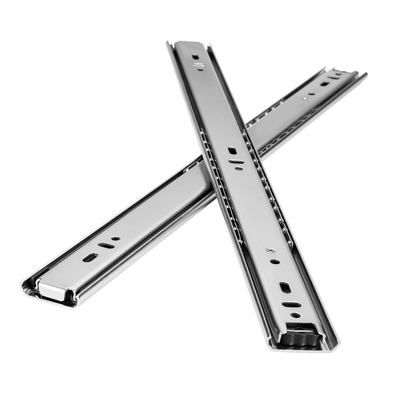 联利冷轧钢抽屉轨道加厚茶几二节轨宽电暖桌键盘托橱柜静音滑轨