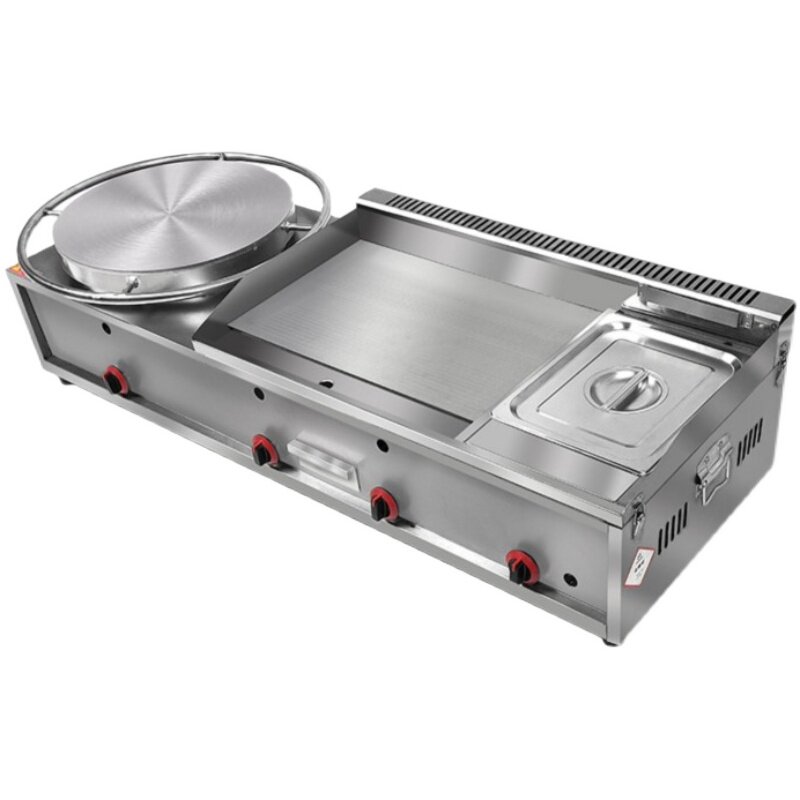 煎饼机扒炉油炸一体机商用山东燃气杂粮果子锅手抓饼机器煎饼炉子