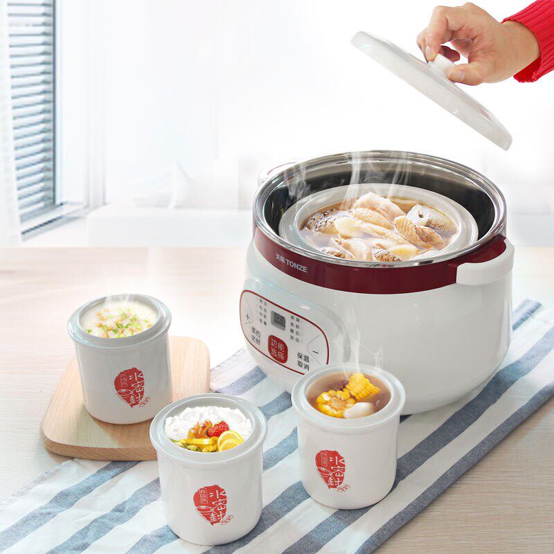 天际炖锅隔水炖陶瓷燕窝炖盅大容量全自动煮粥煲汤一锅四胆,厨房电器,电炖锅/煲汤锅/电炖盅,淘宝优惠券,粉丝福利购,淘宝优惠卷