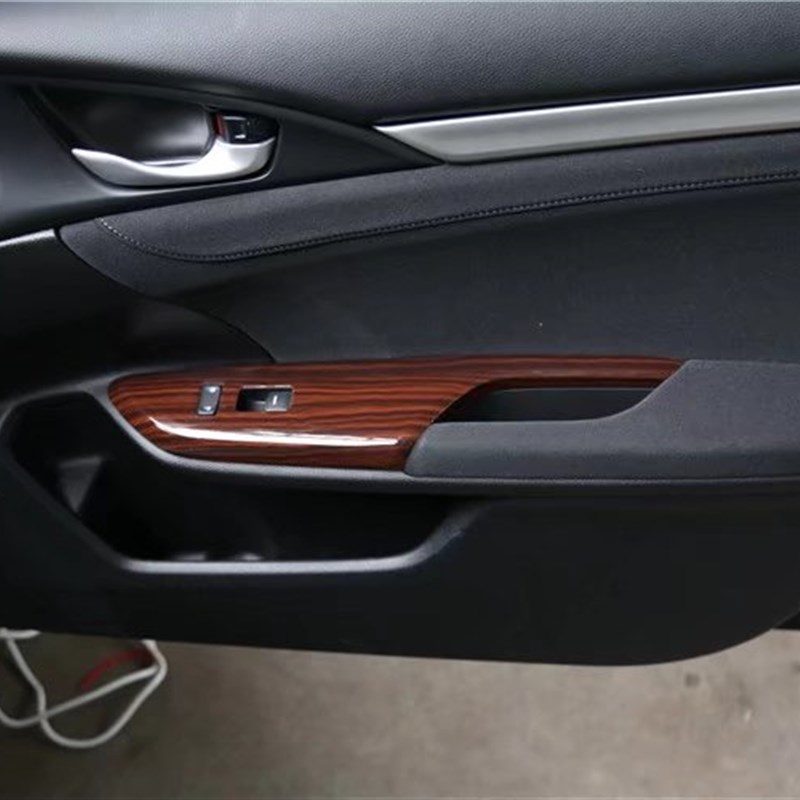 十代思域碳纤维桃木内饰贴 改装专用中控排档方向盘电动窗