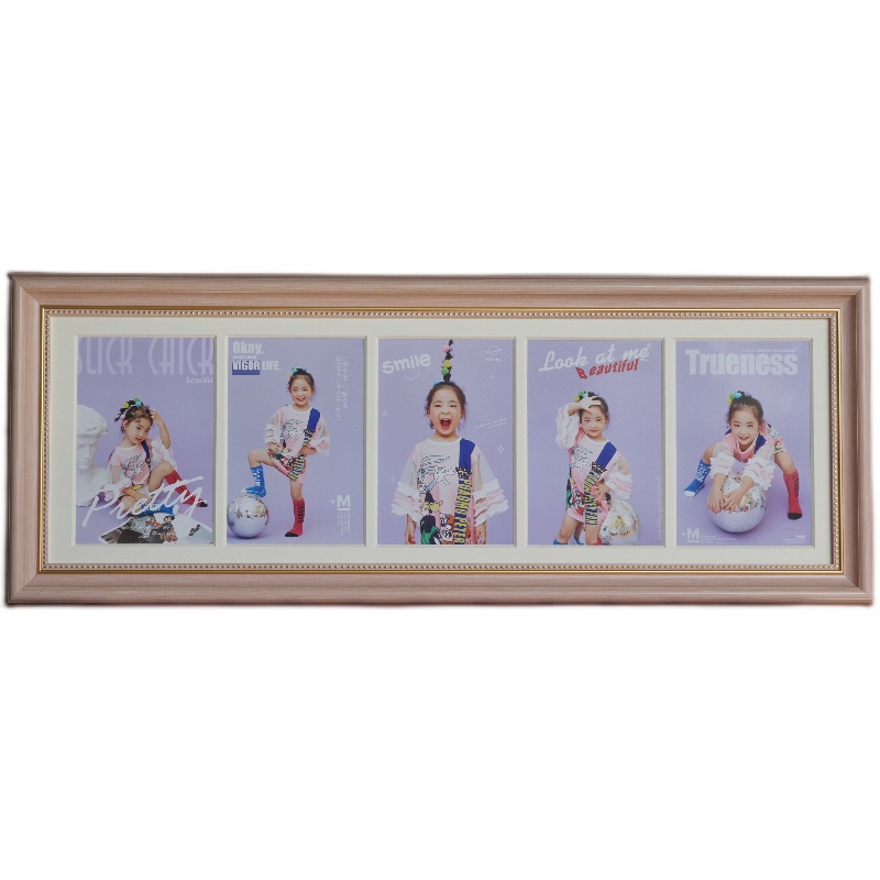 冲洗照片做成相框摆台加卡纸57寸三连四联多张儿童宝宝挂墙