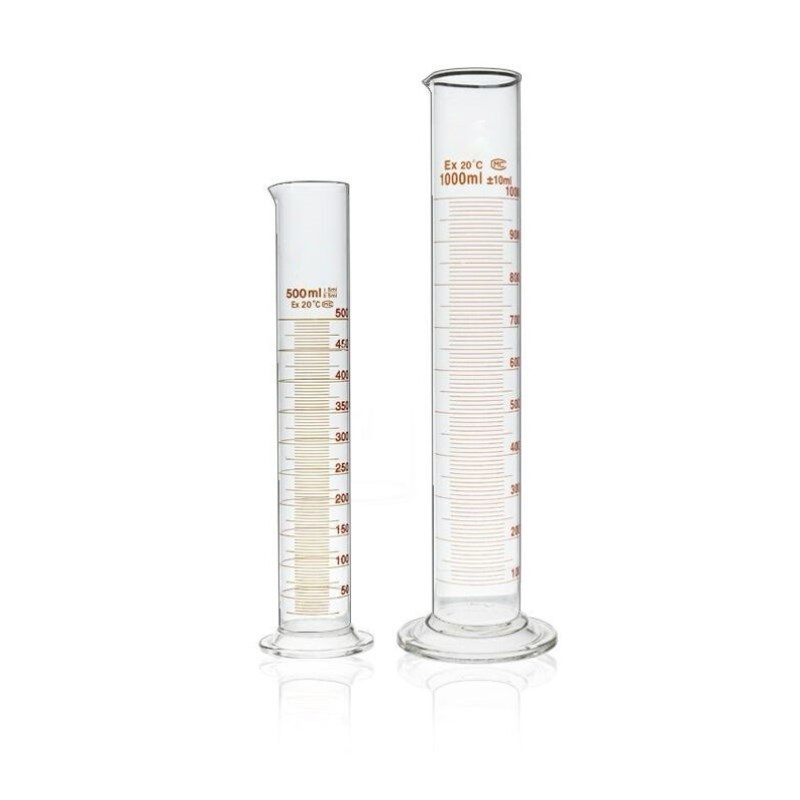 中部工品玻璃量筒高硼硅玻璃刻度量筒实验室专用量桶250mL2个装