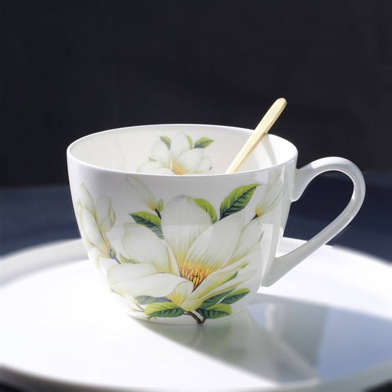 唐山骨瓷早餐杯大容量马杯子麦片杯微波牛奶杯水杯