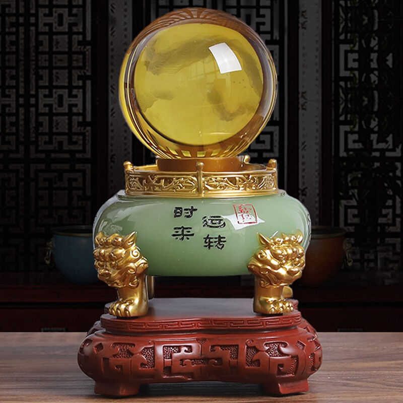 美卡瑞时来运转聚宝盆招财水晶球摆设家居客厅酒柜玄关电视柜
