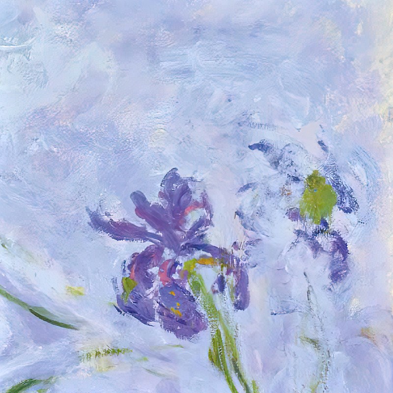 上品印画 莫奈鸢尾花2幅 组合欧式客厅沙发背景墙装饰画挂画墙画图片