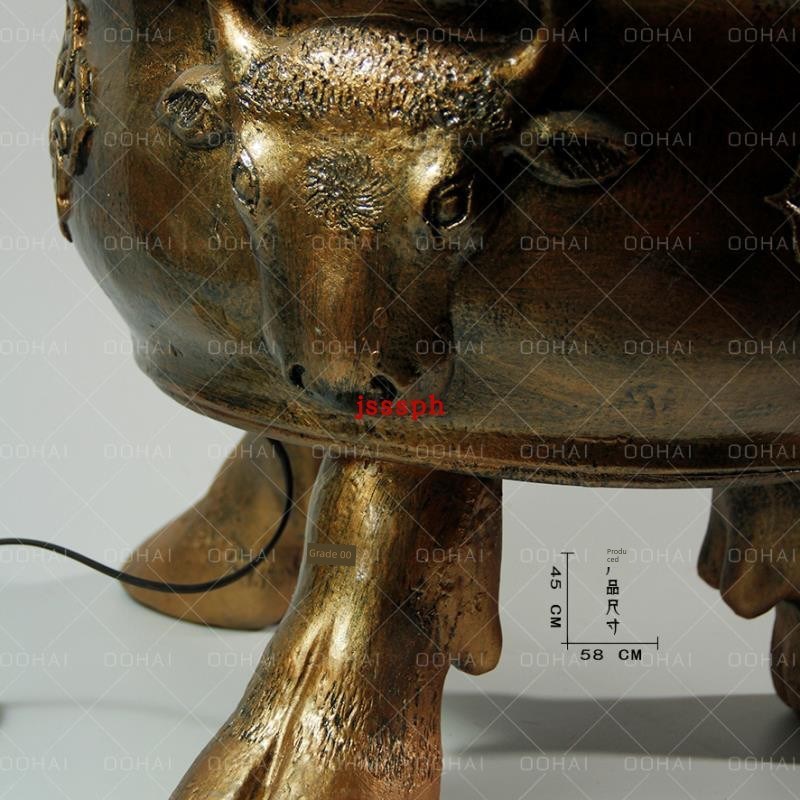 蒙古族特色工艺品树脂雕塑节日火盆婚礼庆典装饰玻璃纤维扇火盆