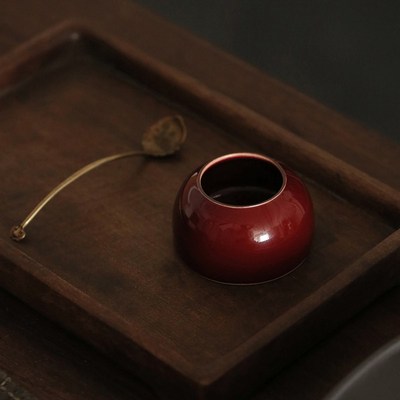 问心堂水盂笔洗纯手工烧制陶瓷雅器国画润笔专用水呈霁色水盂墨汁