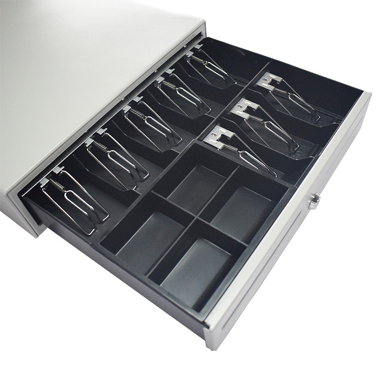 热卖爆款钱箱收款箱商用带锁三档抽屉式钱箱盒子现金盒收银机钱箱