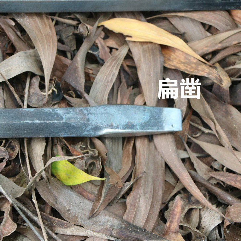 连体锹 一体锻打铁锹锰钢挖桩取土苗农用直锹撬棒扁凿