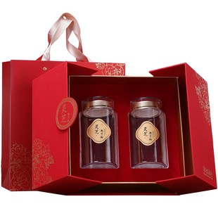 高档灵芝孢子粉空盒包装礼品盒克克瓶装纸盒定制