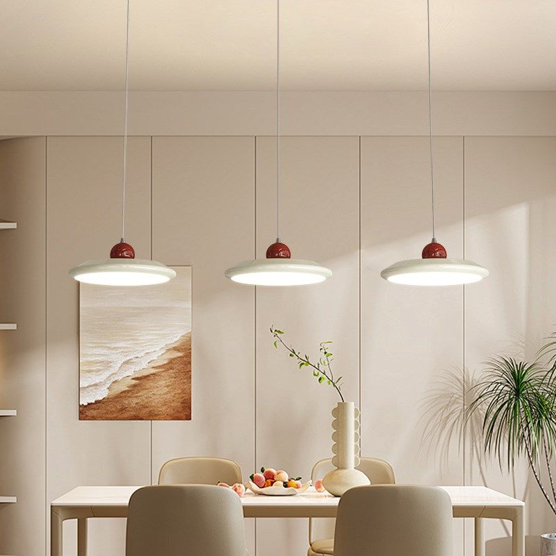 奶油风灯全光谱护眼现代灯具奶豆创意飞碟三头吧台餐桌灯,家装灯饰光源,餐厅吊灯,淘宝优惠券,粉丝福利购,淘宝优惠卷
