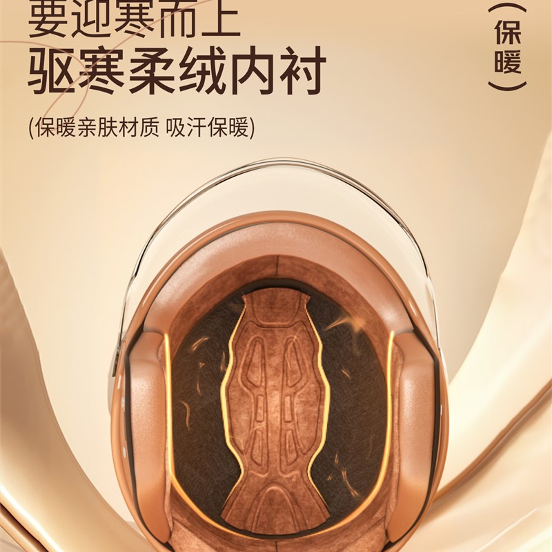 英利头盔电动摩托车男女全季复古3C认证加厚保暖可爱安全帽