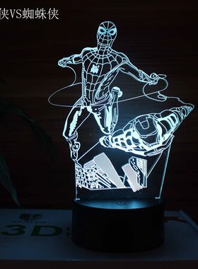 奥创纪元钢铁侠D小夜灯卧室儿童房插电ld立体创意台灯男生宿舍