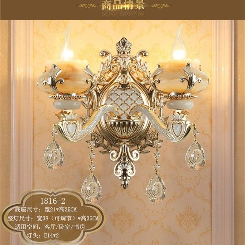 高档欧式水晶壁灯客卧室电视背景墙温馨床头led灯单头客厅