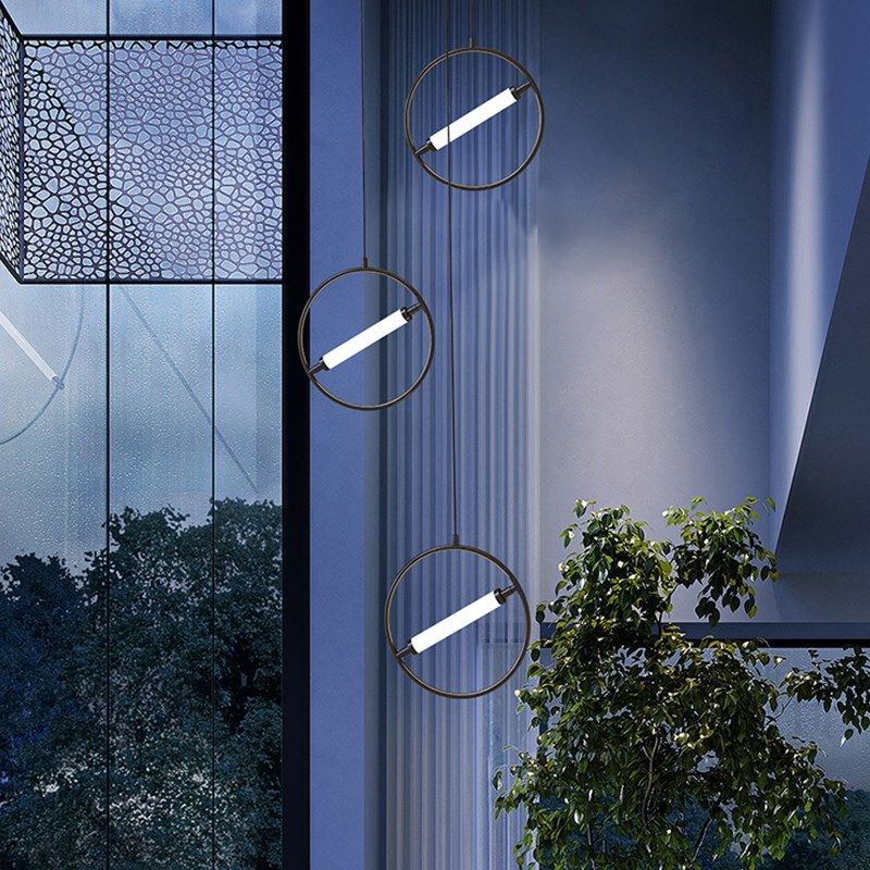 楼梯大吊灯l复式楼别墅现代展厅酒店跃层挑空环形新款灯具,家装灯饰光源,LOFT/复式住宅/楼梯吊灯,淘宝优惠券,粉丝福利购,淘宝优惠卷