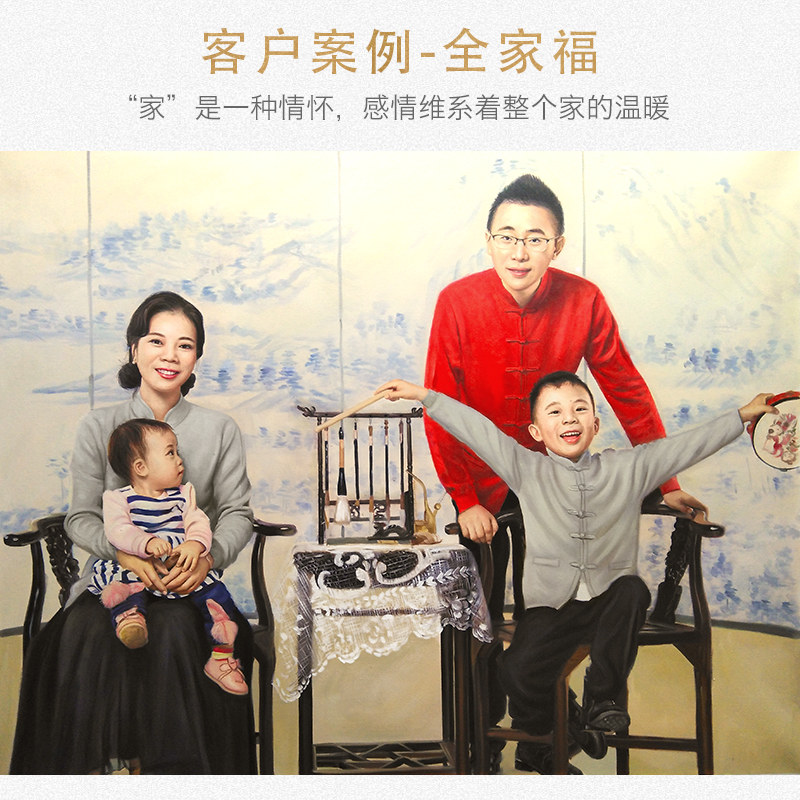 油画定制照片人物肖像纯手绘风景挂画客厅玄关装饰画挂画床头