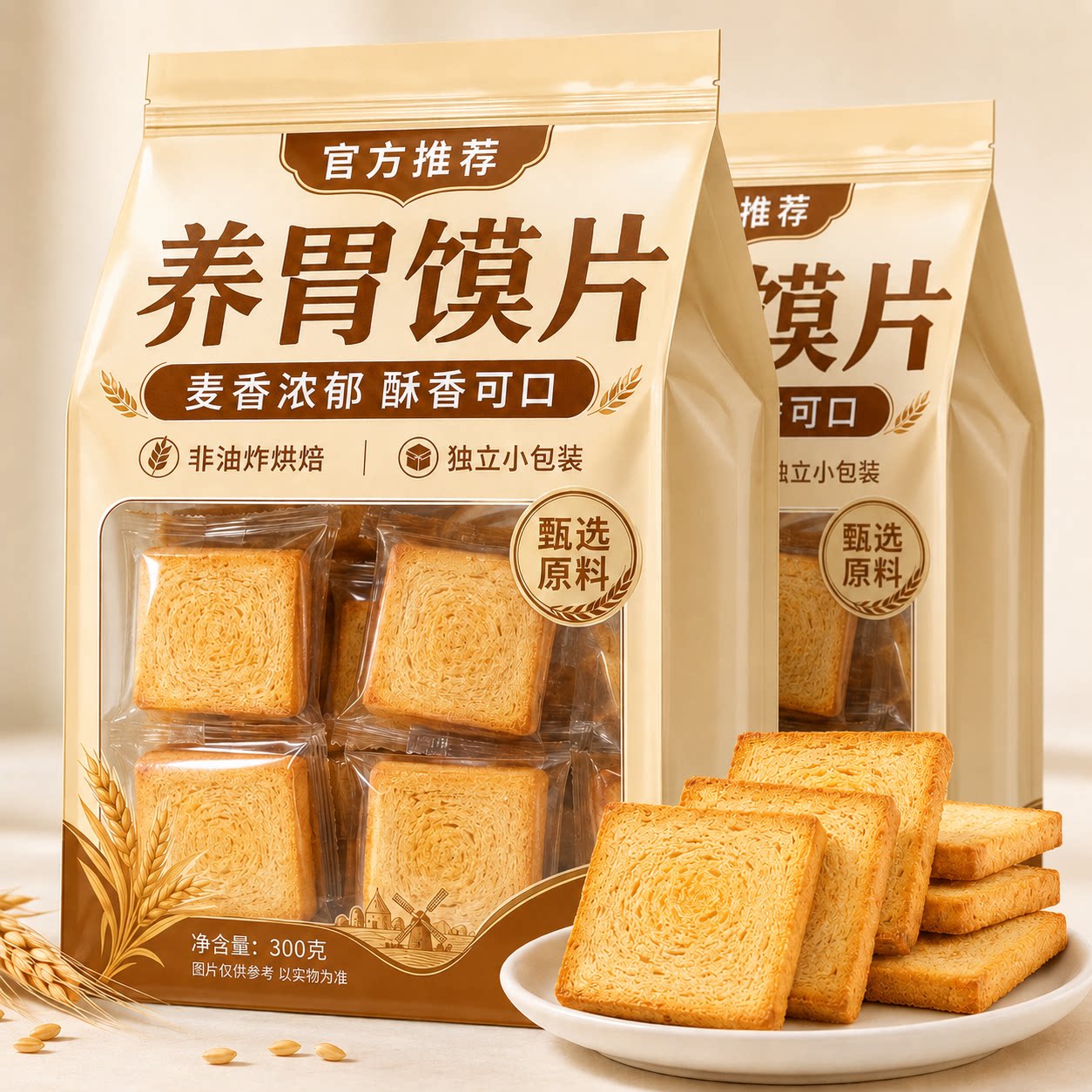 山西特产纯碱烤馍片独立包装原味香酥烤馒头片酥性官方旗舰店正品