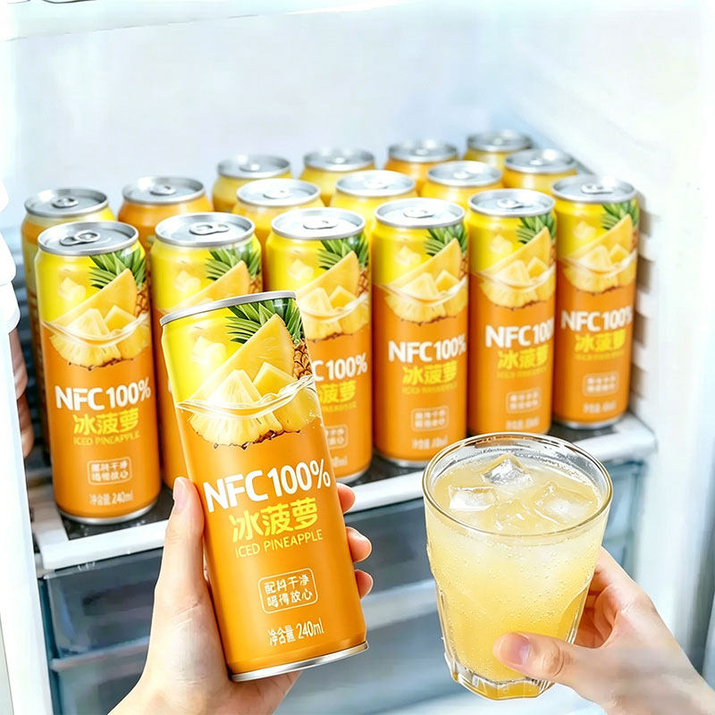 NFC菠萝汁罐装夏日必备无添加纯菠萝汁凤梨汁冰爽鲜榨果汁饮料
