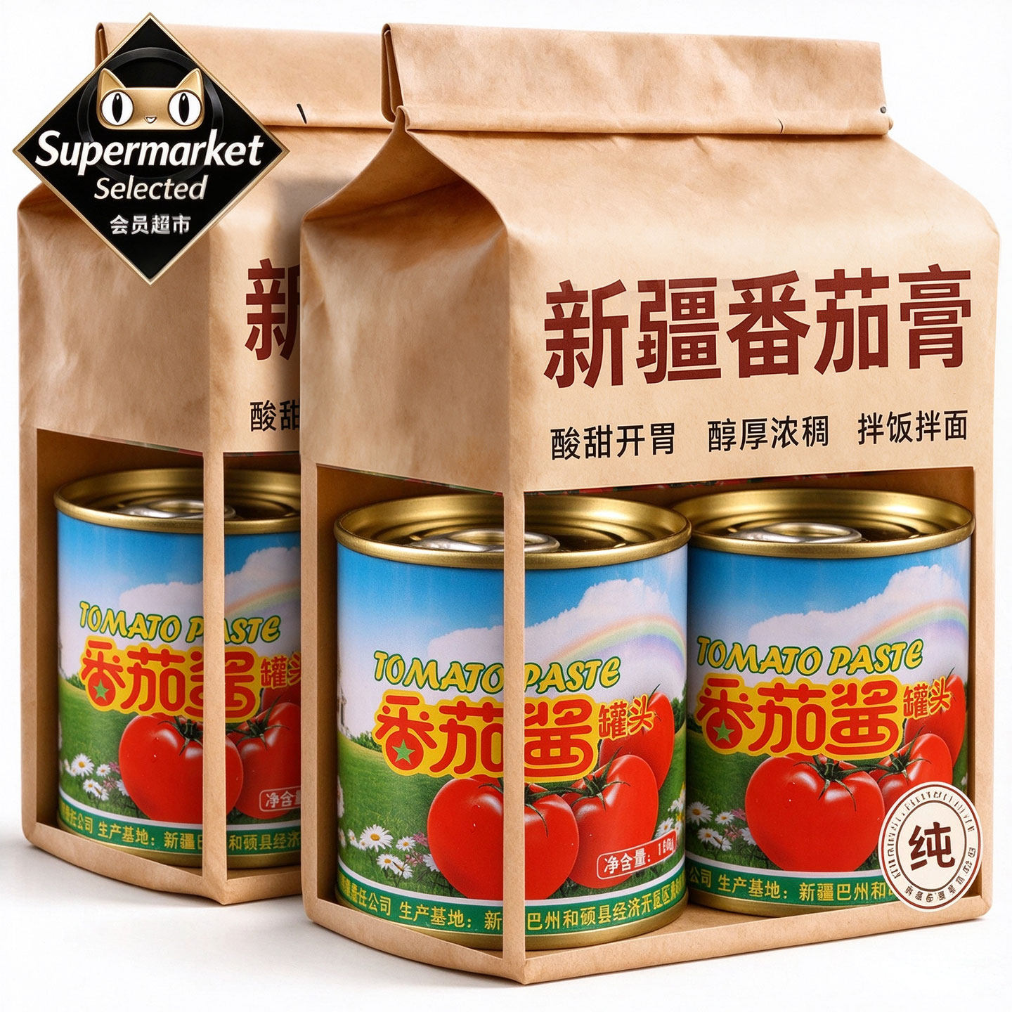 天猫甄选红番茄酱蕃茄膏罐头官方旗舰店意面煮汤调料商用西餐配料