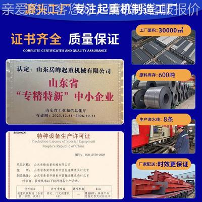 牌重单梁起重机 遥控AQV单梁起机厂用 电动房单1梁行车航吊6吨