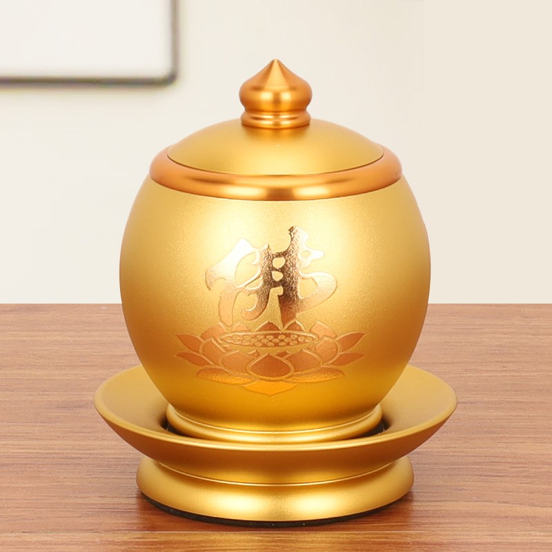 佛具用品套装家用上供香炉果盘供水杯佛杯插花瓶充电莲花灯神台灯