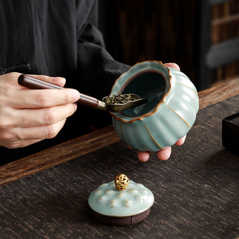 汝窑茶道六君子 茶罐主人杯 茶夹茶笔茶匙茶刀茶具配件六件套套装