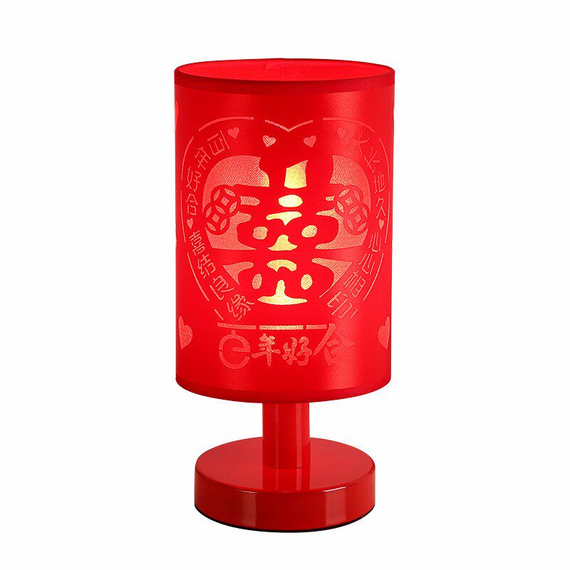 简约红婚庆礼品结婚台灯送新娘陪嫁礼物长明灯红色创意卧室床头灯