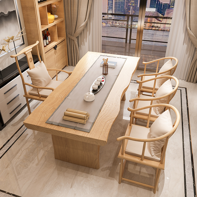 中式实木茶台茶桌椅会客茶几大板桌办公室功夫喝茶泡茶桌