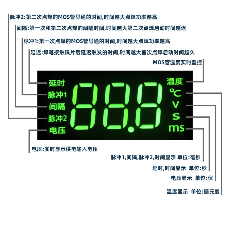 科凯克K100小型手持12V法拉电容点焊机18锂电池碰焊控制板模块
