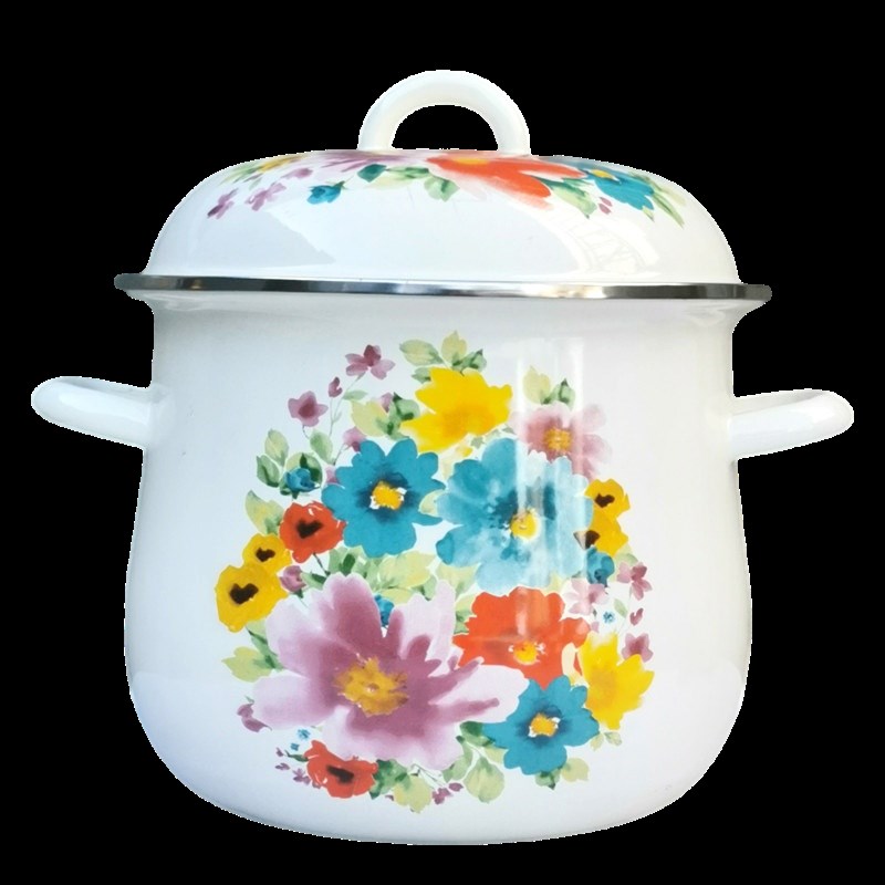 搪瓷高筒锅加深搪瓷炖锅煲汤炖排骨锅家用耳锅燃气灶电磁炉通用