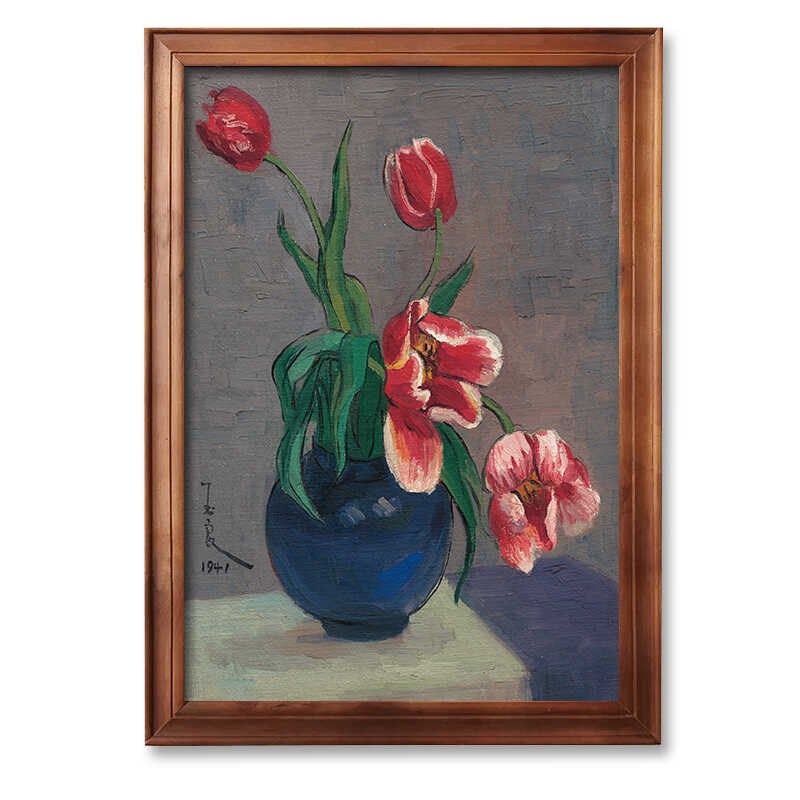 潘玉良卉装饰画单幅客厅壁画卧室挂画玄关油画饭厅复古墙画