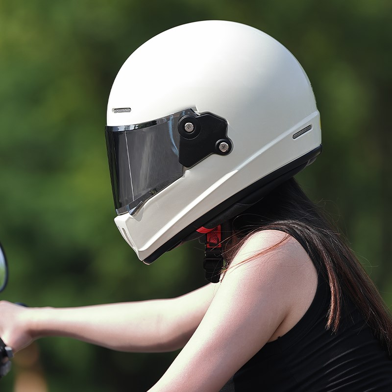 3c认证复古机车全盔摩托车头盔男女秋冬季巡航踏板电动车保暖头盔